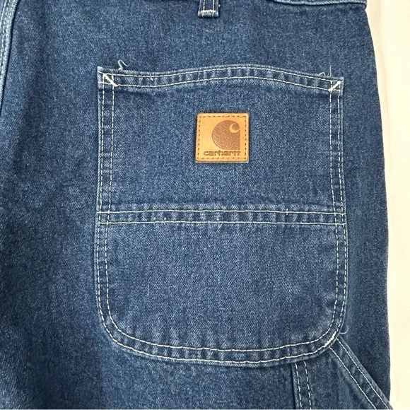 Carhartt B13 Loose Fit Work Dungaree Jeans Blue 38x34 NWT Workwear Y2K - Picture 7 of 14